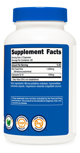 Suplemento De Arroz Fermentado Vermelho Nutricost Com Coq10 - Imagem 6