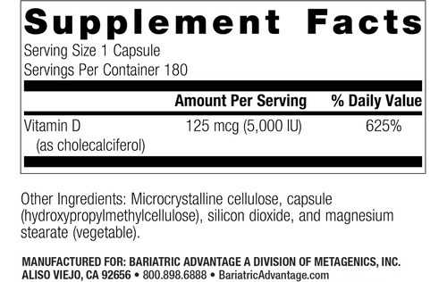 Bariátrica Advantage Vitamina D3 5.000 Ui - Vitamina D Bariá - Imagem 2