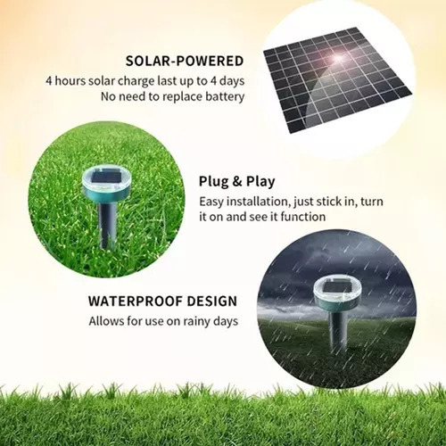Repelente Espanta Cobra Escorpião Solar Ultrassônico 4pcs* - Imagem 5