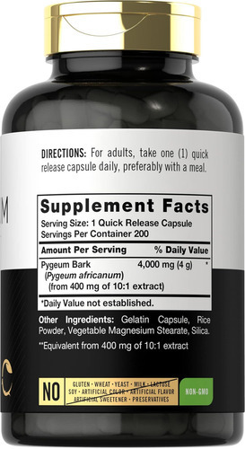 Extrato De Casca De Carlyle Pygeum Africanum 4000mg | 200 Cá - Imagem 2