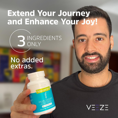 Suplemento De Resveratrol Veeze 600mg 60 Cápsulas E 60 Porçõ - Imagem 5