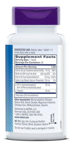 Natrol Mood Positive 5-htp 50 Mg Com L-teanina, Vitamina B6, - Imagem 8