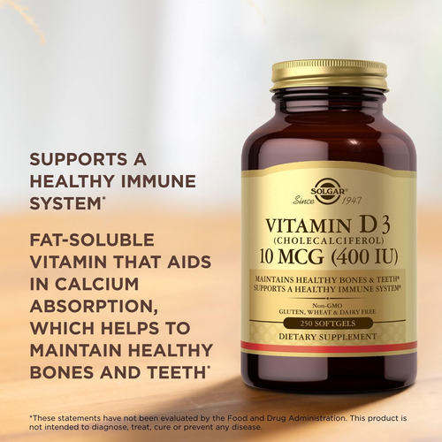 Solgar Vitamina D3 (colecalciferol) 10 Mcg (400 Ui), 250 Sof - Imagem 5