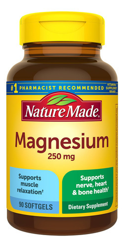 Suplemento Dietético Nature Made Magnésio 250mg 90 Cápsulas