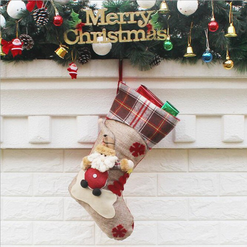 3pcs Adorável Natal Meias Lareira Árvore Decoração - Imagem 5