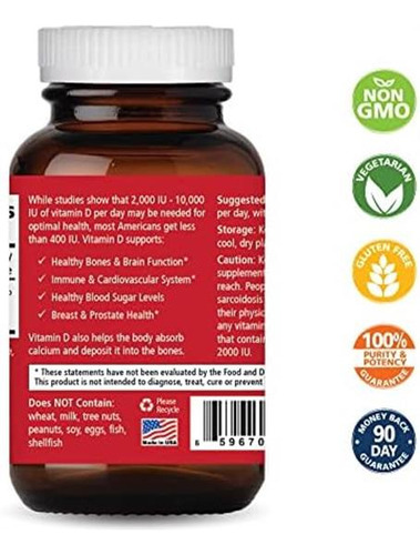 Pure Essence Labs Vitamina D 2.000 Ui - Melhor Suporte Imun - Imagem 2