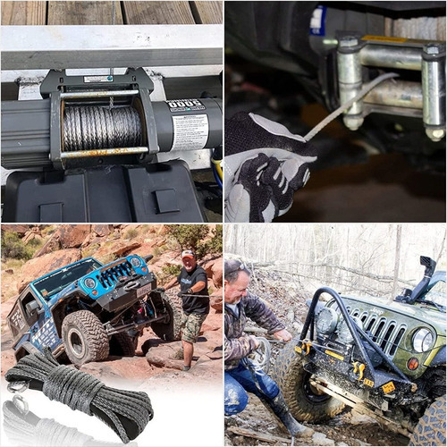 Corda De Cabo Linea Cabrestante 6mm 15m 7700lbs Para Atv Utv - Imagem 6