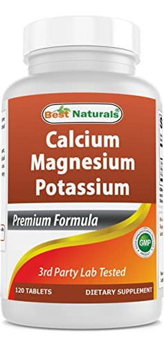 Best Naturals Cálcio Magnésio Potássio 120 Comprimidos Sin Y