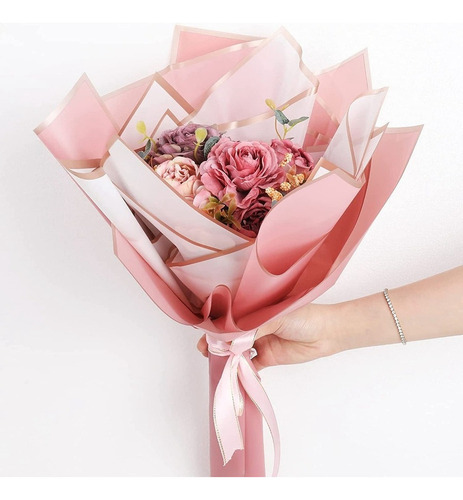 Papel De Embrulho De Presente Para Buquê De Flores 60x - Imagem 7