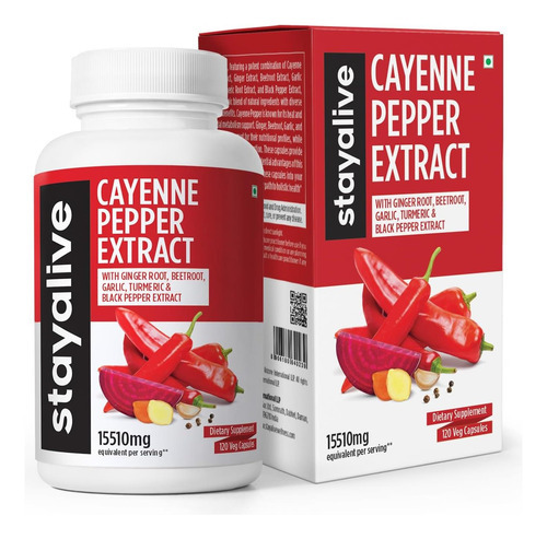 Stay Alive Pimenta Caiena 8000mg, Gengibre 1500mg, Alho 1500