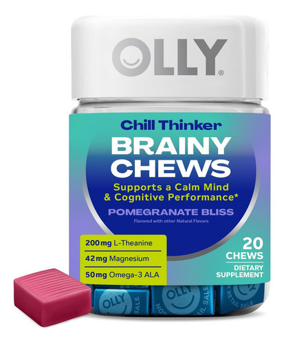 Olly Chill Thinker Brainy Chews, Além De L-teanina, Magnésio