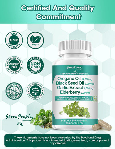 Óleo De Orégano 12.000 Mg Óleo De Semente Preta 3.000 Mg Ext - Imagem 7
