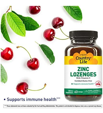 Pastilhas De Zinco Country Life Com Vitamina C, Apoia A Saú - Imagem 3