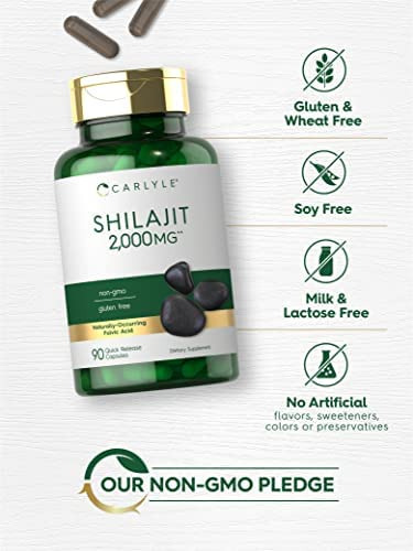 Cápsulas De Shilajit | 2000mg | 90 Contagem | Não Ogm E Sem - Imagem 4