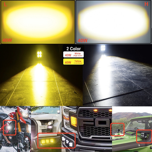 Faróis Auxiliares De Led De Farol Alto/baixo Branco Âmbar Pa - Imagem 7