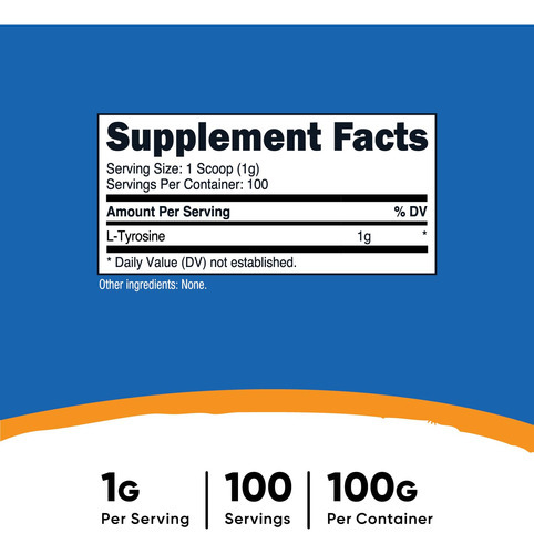Suplemento Nutricost L-tirosina Em Pó 100g (100 Porções) - Imagem 3
