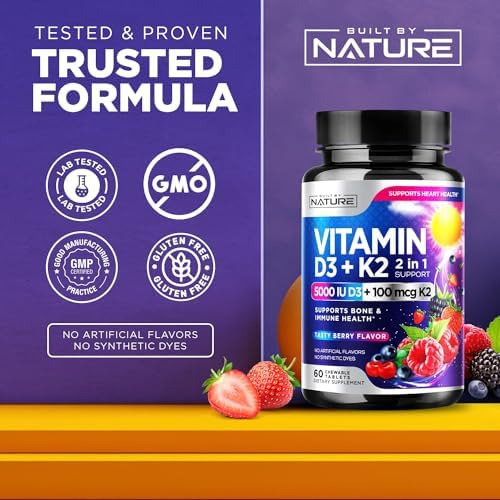 Vitamina D3 K2 - Vitamina D Mastigável 5000 Ui E K2 Mk-7 100 - Imagem 4