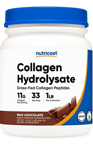 Colágeno Em Pó Nutricost Grass-fed 454g Sabor Chocolate