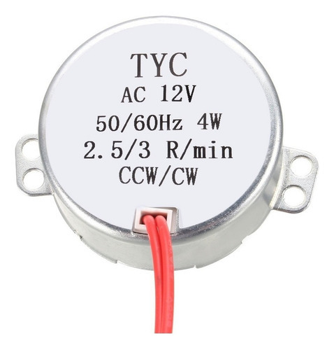 Motor Síncrono Ca 12v 2,5-3 Rpm 50-60hz Cw/ccw 4w - Imagem 2