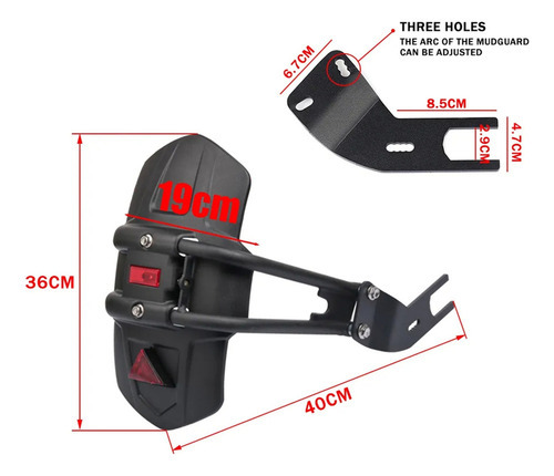 Guarda-lamas Traseiro De Motocicleta Splash Guard Mud Cover - Imagem 2