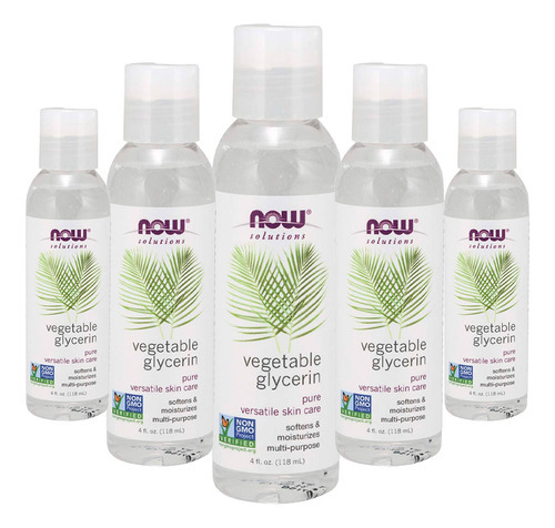 Glicerina Vegetal 118ml Now Foods Vegetable Glycerin 5un
