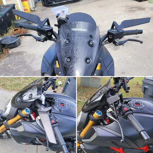 Par De Espelhos Retrovisores De Asa De Vento Para Motociclet - Imagem 9