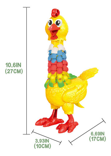 Conjunto De Galinha Com Penas Coloridas D D 108 Colocando Ov - Imagem 3
