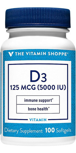 Vitamina D3-5.000 Ui (100 Cápsulas Gelatinosas)