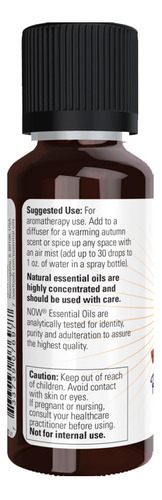 Óleo Abóbora Pumpkin Spice Fall Now Foods 30ml Importado 5un - Imagem 4