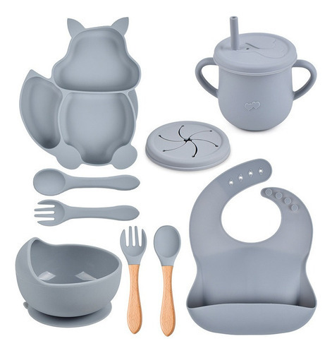 Conjunto De Talheres De Silicone Baby Squirrel De 9 Peças - Imagem 18
