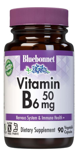Vitamina B-6 Marca Bluebonnet, 50 Mg, 90 Pastilhas