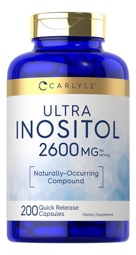 Carlyle Inositol Cápsulas 2600mg | 200 Contagem | Suplemento
