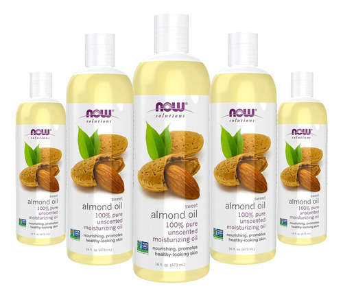 Óleo De Amendoa 473ml Now Foods Almond Oil Puro 5un