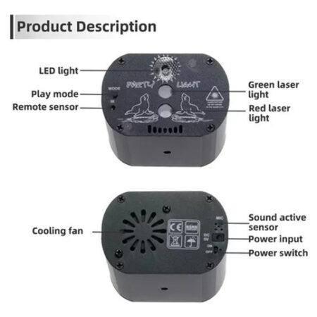 Novo Mini Projetor Laser Stage Light Jogo + Controle Remoto - Imagem 3