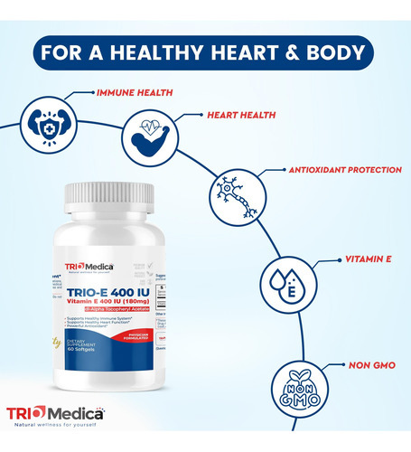 Triomedica Trio-e 400 Iu Vitamina E (400 Ui) Dl-alfa, Suplem - Imagem 4