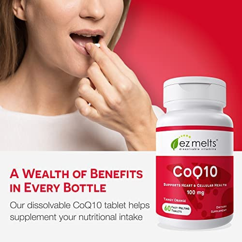 Suplemento De Coq10 Dissolúvel Ez Derrete 100 Mg, Sem Açúca - Imagem 2