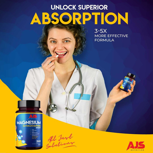 Suplemento De Glicinato De Magnésio Ajs 400 Mg | Comprimidos - Imagem 2