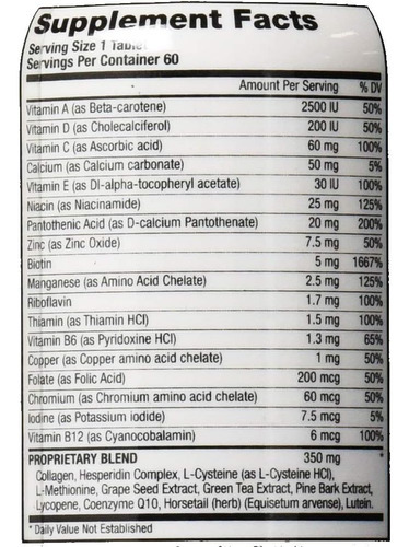 Nutrição Secreta Para Cabelos, Pele E Unhas, 60 Comprimidos - Imagem 2