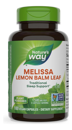 Natures Way Premium Herbal Melissa Lemon Balm Leaf, 1.500 M