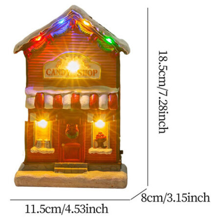 Musical Iluminado Natal Aldeia Casa Estatueta Decoração De - Imagem 32
