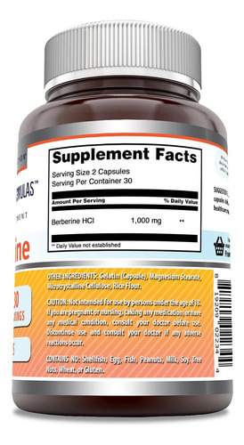 Fórmulas Incríveis Berberina 1000 Mg Por Porção Suplemento D - Imagem 2