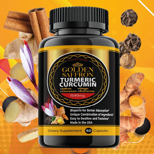 Suplemento De Curcumina De Cúrcuma Golden Saffron Com Bioper - Imagem 5