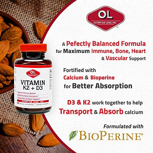 Olympian Labs Vitamina K2 + D3, 60 Porções, Suporta Sistema - Imagem 5