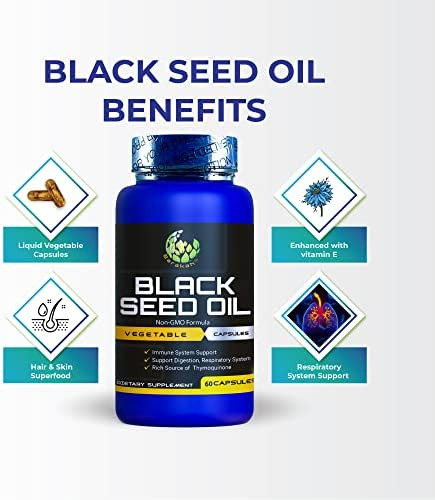 Cápsula Vegetal De Óleo De Semente Preta, 1000 Mg Por Porçã - Imagem 4