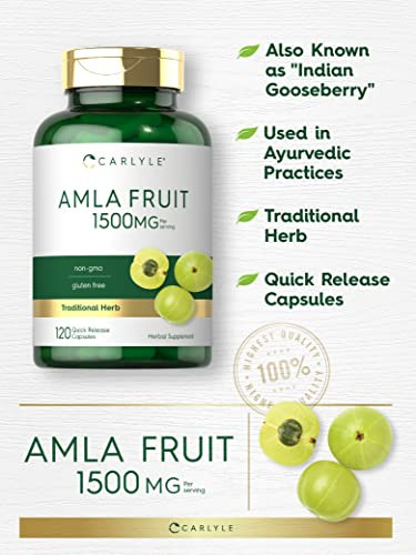 Suplemento Carlyle Amla Fruit 1500mg 120 Cápsulas Não Transg - Imagem 3