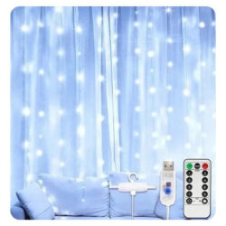 3pcs Cortina Led Decorativa Luz De Controle Remoto 3x2m Kit
