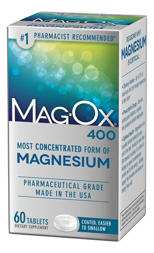 Suplemento Mag-ox 400 Magnésio Mineral 483 Mg 60 Comprimidos