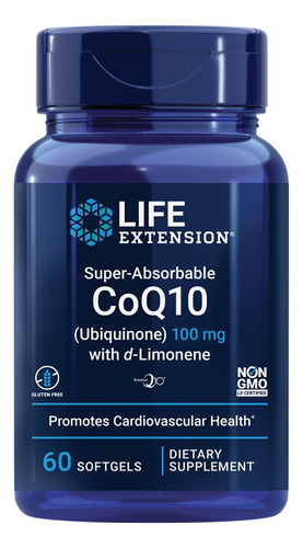 Life Extension Coq10 Superabsorvível (ubiquinona) Com D-lim