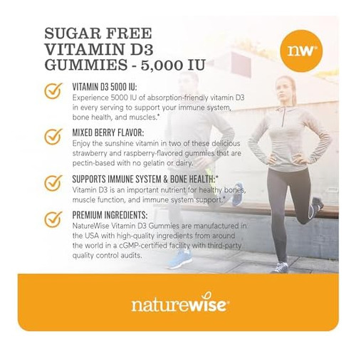 Gomas De Vitamina Diu Naturewise - Sabor De Frutas Vermelhas - Imagem 4