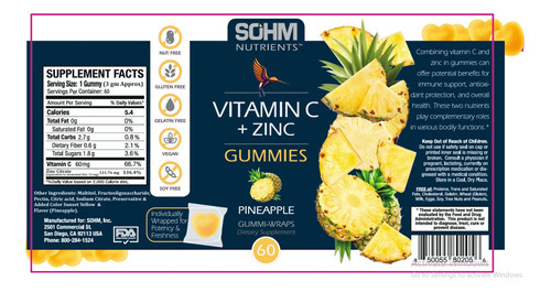 Sohm Adiciona Vida Às Vidas Gomas De Vitamina C Mcg + Zinco - Imagem 5